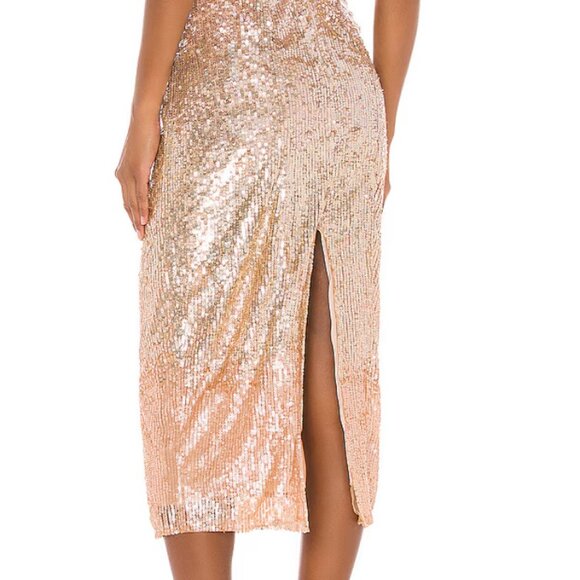 Reve Riche Maida Midi Sequins Dress in Champagne Size XXS NEW with Tags - Picture 4 of 6